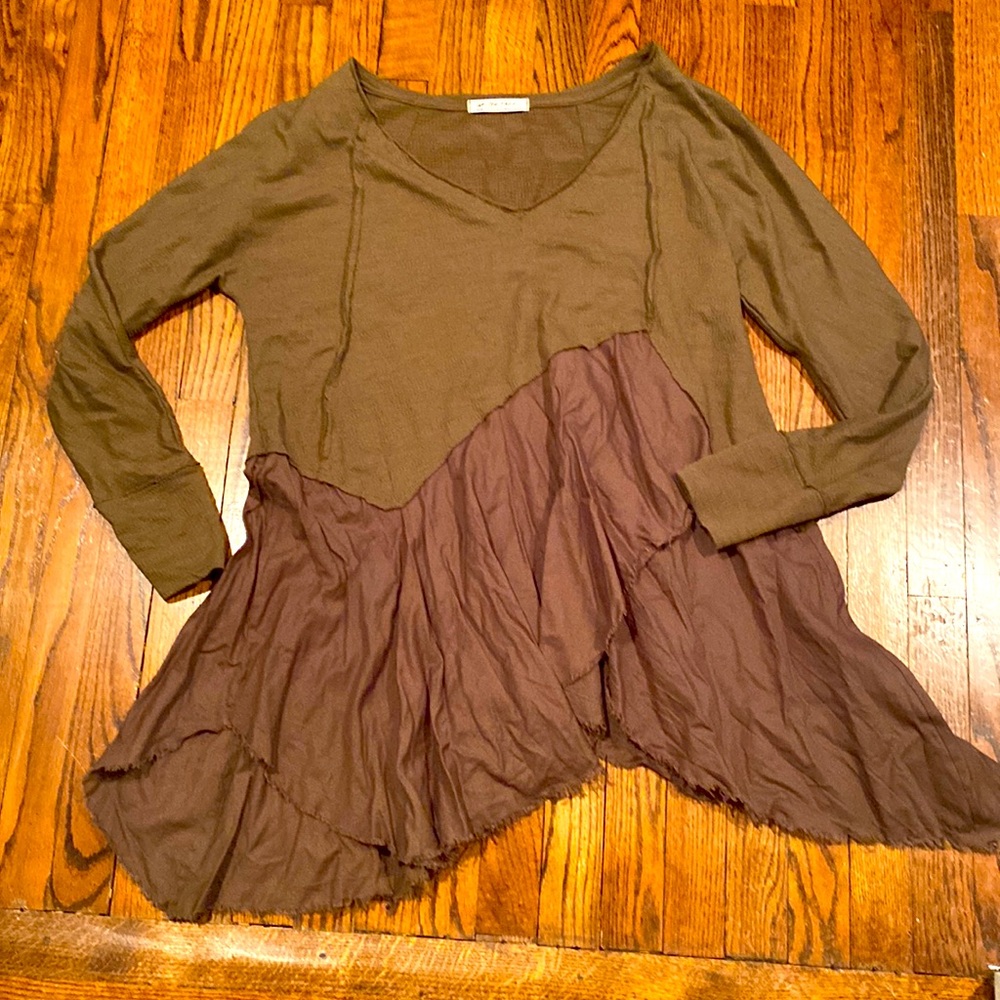 Free People We the Free olive tunic/dress/shirt size Medium